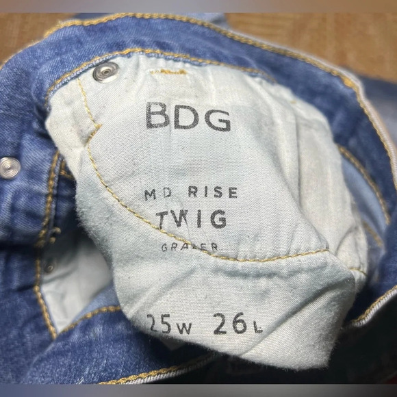 Urban Outfitters BDG Mid Rise Straight Denim Jeans,Medium Wash, Size 25W, 26L - Picture 5 of 9